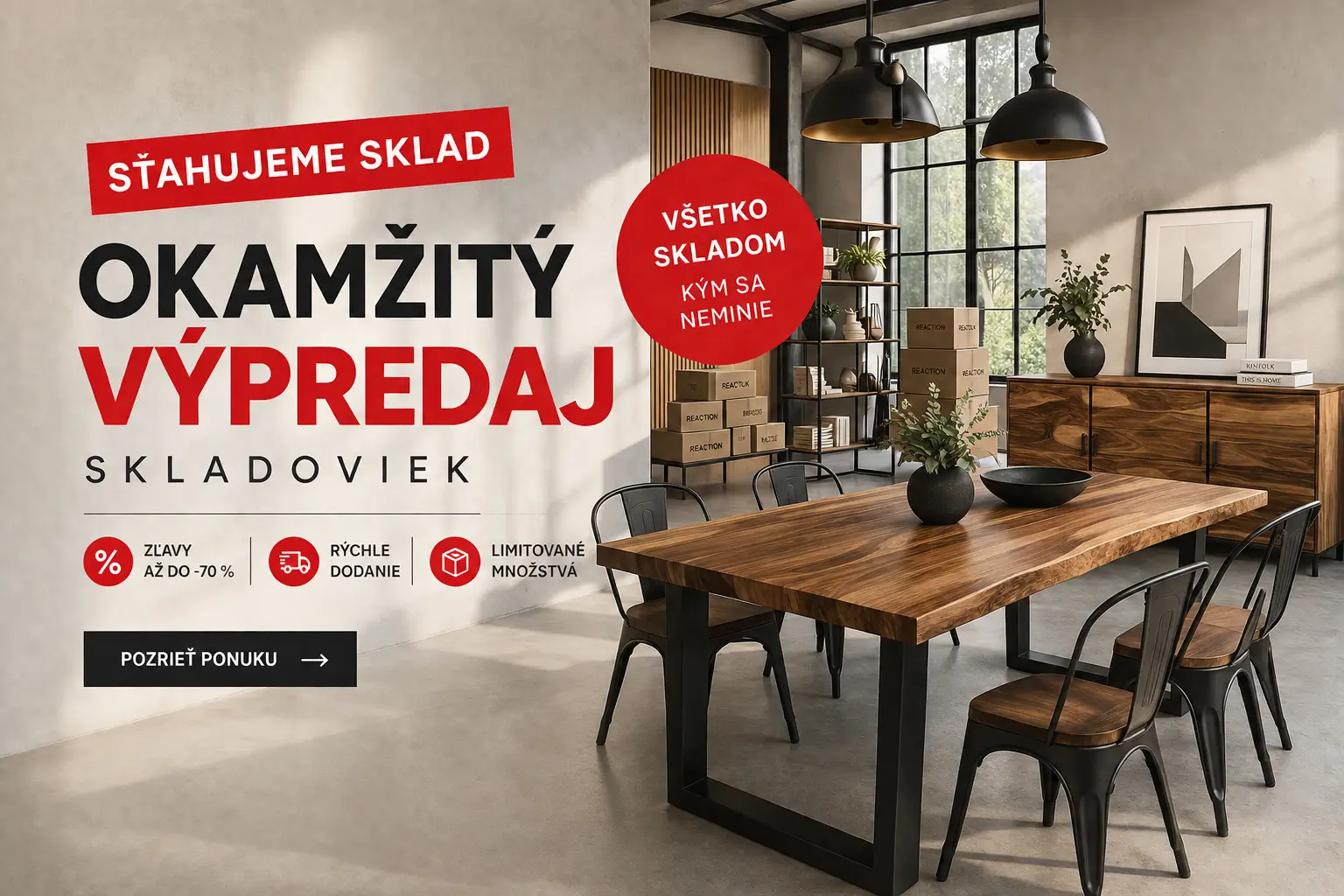 výpredaj nábytku so skladu